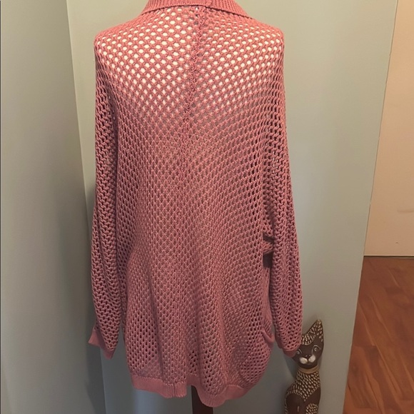 Arizona Pink Open-Knit Women's Sweater - Picture 3 of 4